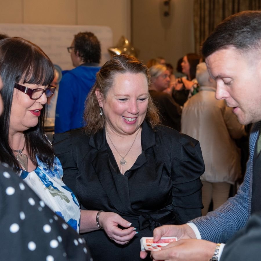 Awards evening magician performing for guests in the City of London